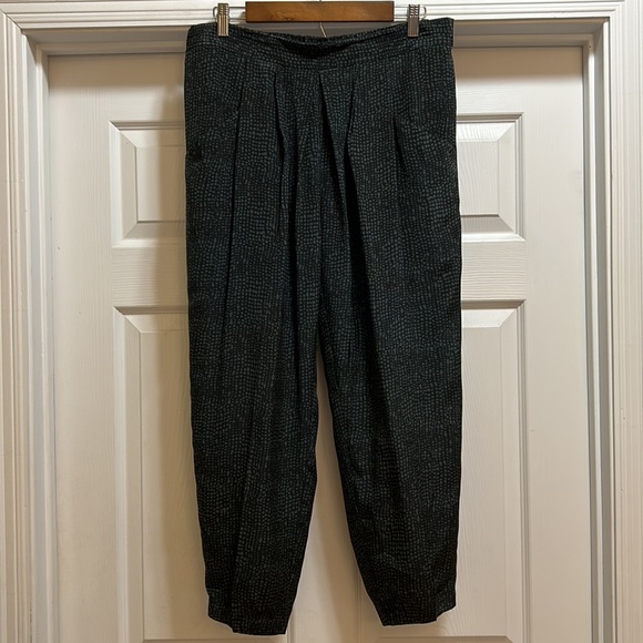 Eileen Fisher 100% Silk Georgette Pleat Pants szLP - Picture 6 of 14